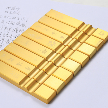 Месингов държач за писалка и правило за калиграфия, дизайн Четирите съкровища на учението, двойен тежител за хартия, модел Bj-2012, гравиране Jianjie, възможност за печат на лого