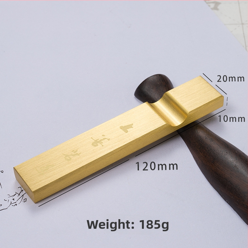 Meďový držiak na pero a pravítko pre kaligrafiu, dizajn Štyri poklady štúdia, dvojitá váha papiera, model Bj-2012, gravírovanie Jianjie, možnosť tlače loga