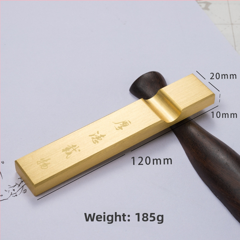 Meďový držiak na pero a pravítko pre kaligrafiu, dizajn Štyri poklady štúdia, dvojitá váha papiera, model Bj-2012, gravírovanie Jianjie, možnosť tlače loga