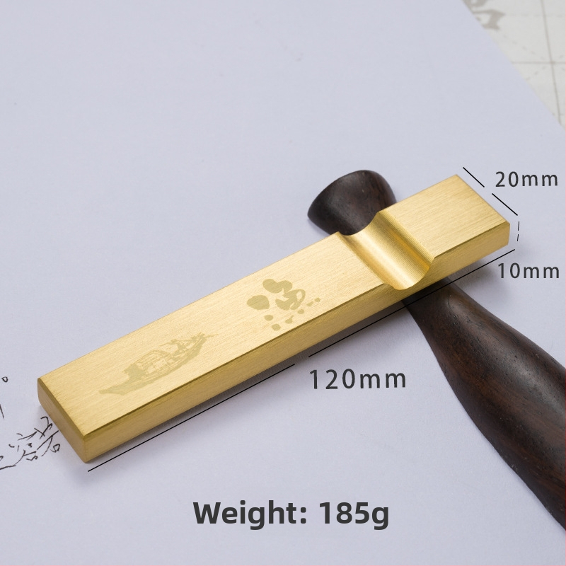 Meďový držiak na pero a pravítko pre kaligrafiu, dizajn Štyri poklady štúdia, dvojitá váha papiera, model Bj-2012, gravírovanie Jianjie, možnosť tlače loga