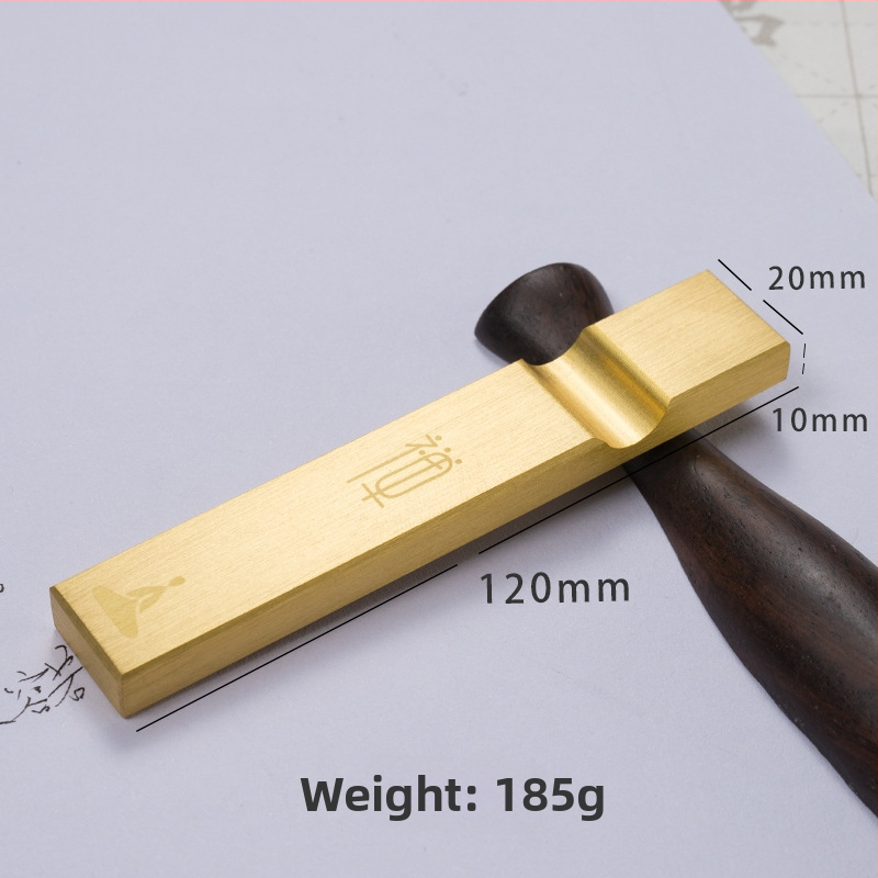Meďový držiak na pero a pravítko pre kaligrafiu, dizajn Štyri poklady štúdia, dvojitá váha papiera, model Bj-2012, gravírovanie Jianjie, možnosť tlače loga