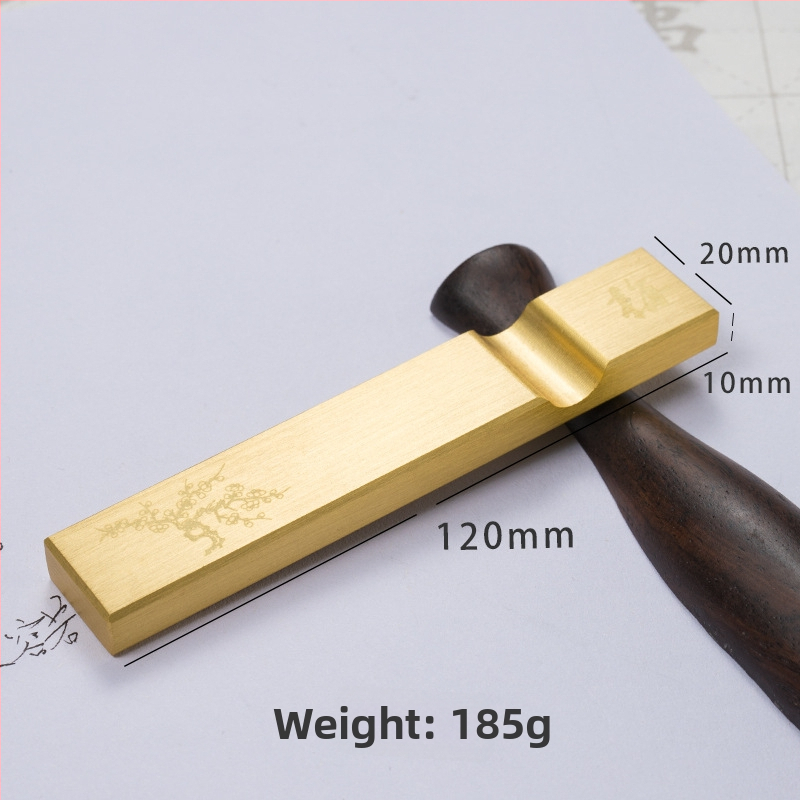 Meďový držiak na pero a pravítko pre kaligrafiu, dizajn Štyri poklady štúdia, dvojitá váha papiera, model Bj-2012, gravírovanie Jianjie, možnosť tlače loga