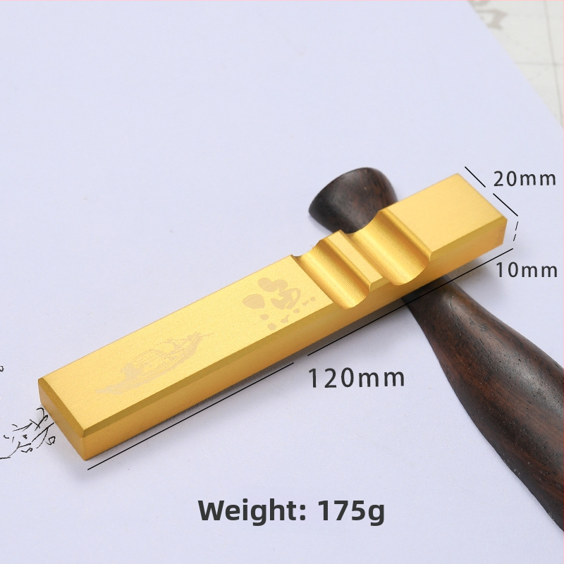 Meďový držiak na pero a pravítko pre kaligrafiu, dizajn Štyri poklady štúdia, dvojitá váha papiera, model Bj-2012, gravírovanie Jianjie, možnosť tlače loga