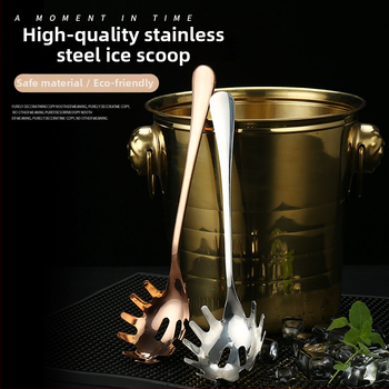 Kbelík na ľad pre bar so sitom na ľad a súpravou lyžíc na ľad (kocky a gule ľadu)