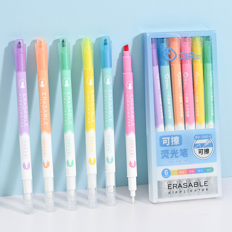Marker za podcrtavanje s 6 boja, model WD-1085-6, plastično kućište, ispis logotipa, mogućnost privatne etikete