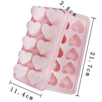 Szilikon szív alakú jégkészlet 10 üreggel, gyorsfagyasztás, könnyű kiemelés