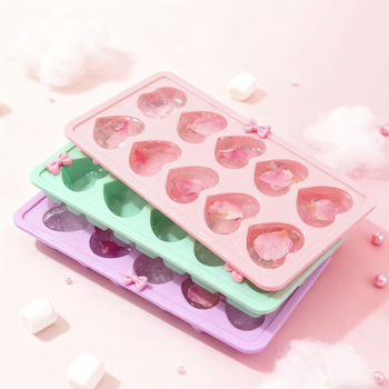 Szilikon szív alakú jégkészlet 10 üreggel, gyorsfagyasztás, könnyű kiemelés