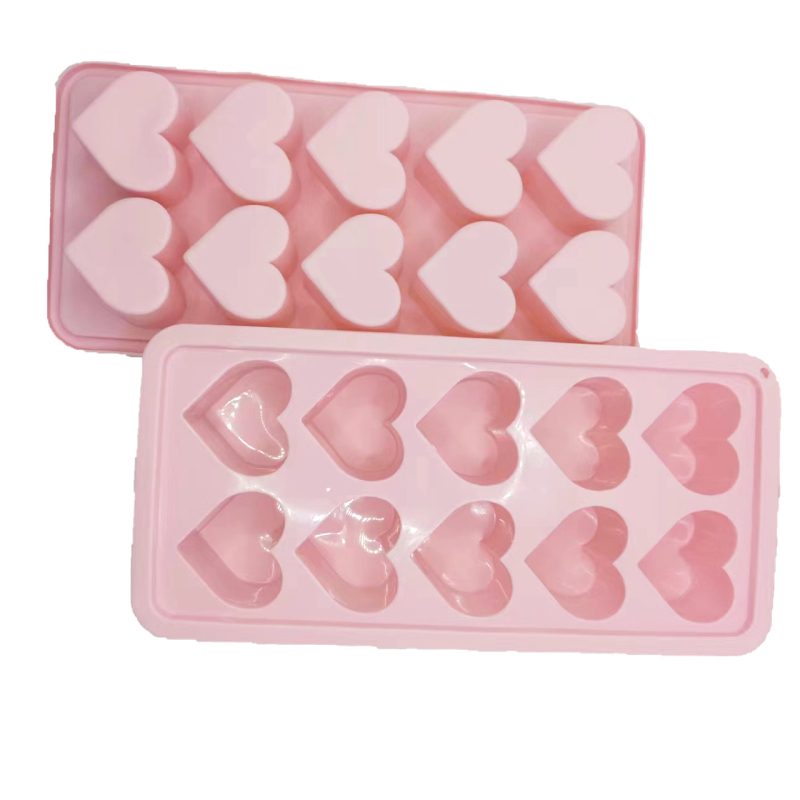 Szilikon szív alakú jégkészlet 10 üreggel, gyorsfagyasztás, könnyű kiemelés