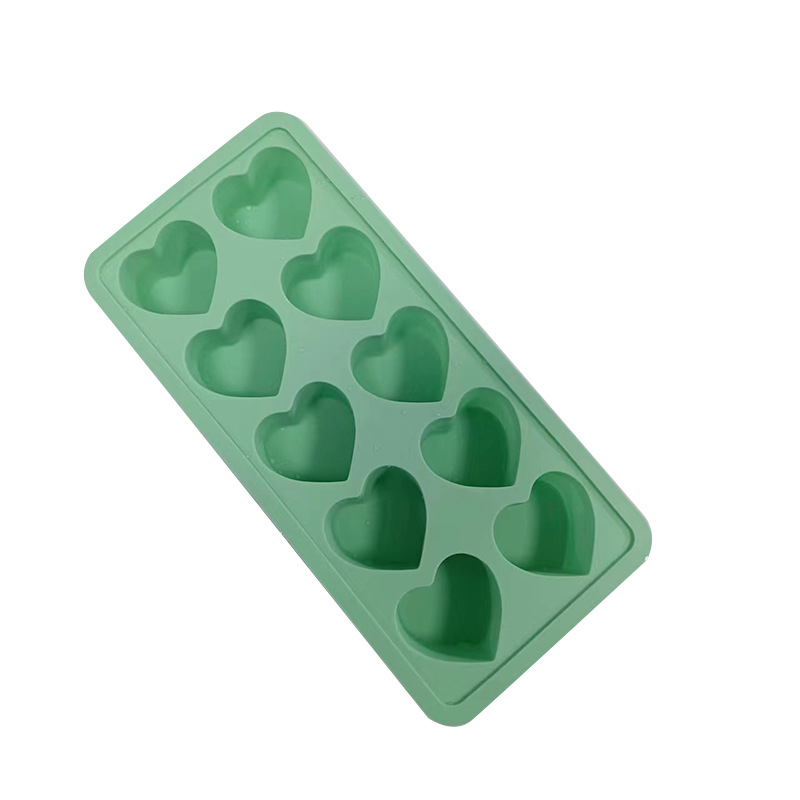 Szilikon szív alakú jégkészlet 10 üreggel, gyorsfagyasztás, könnyű kiemelés