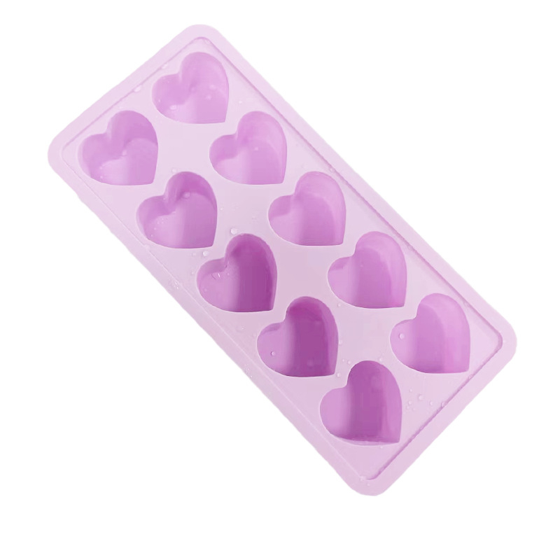 Szilikon szív alakú jégkészlet 10 üreggel, gyorsfagyasztás, könnyű kiemelés
