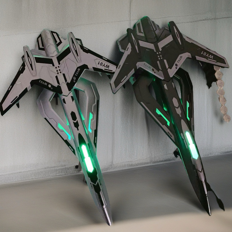 Stealth Fighter világító gél tollal – repülőgép modell, műanyag tokozás, tűhegyes vég, dobozos csomagolás, gyermekeknek és diákoknak