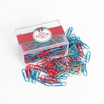 Karácsonyi irodai kellékkészlet: fém–műanyag konstrukció, nettó tömeg 100 g, egyedileg csomagolva nagy négyzetes dobozban, Beauty is learning