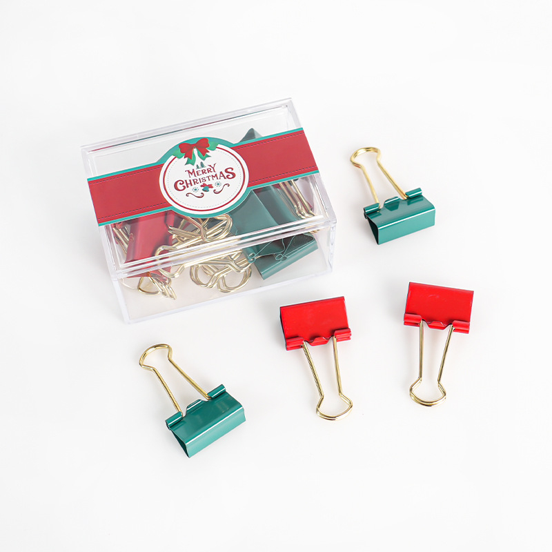 Karácsonyi irodai kellékkészlet: fém–műanyag konstrukció, nettó tömeg 100 g, egyedileg csomagolva nagy négyzetes dobozban, Beauty is learning