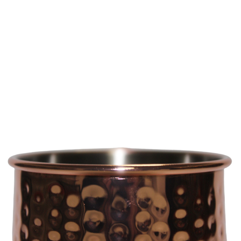 Rozsdamentes acél koktélbár pohár, kalapált réz bevonattal, 550 ml, modern minimalista stílus