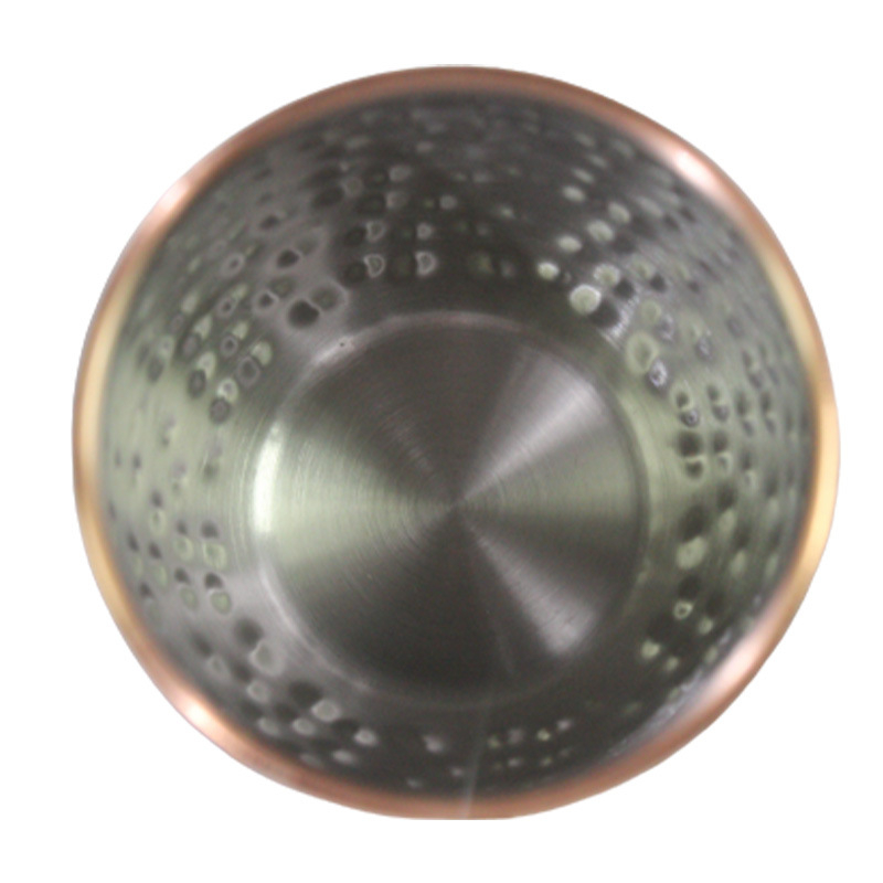 Rozsdamentes acél koktélbár pohár, kalapált réz bevonattal, 550 ml, modern minimalista stílus