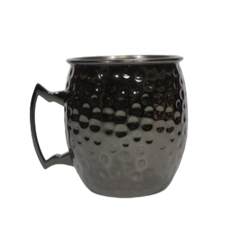 Rozsdamentes acél koktélbár pohár, kalapált réz bevonattal, 550 ml, modern minimalista stílus