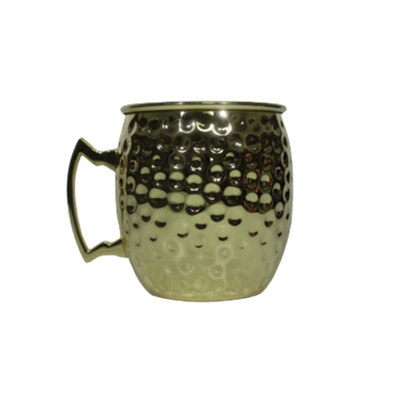 Rozsdamentes acél koktélbár pohár, kalapált réz bevonattal, 550 ml, modern minimalista stílus