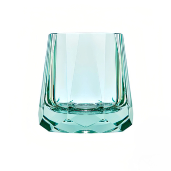 Whiskey pohár, modern minimalista stílus, K9 ólommentes kristály, 201-300 ml, kézzel készített diamantszerű vágás és sík alj