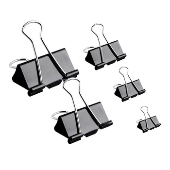 Weili fém hosszú farkú klipek – irodai kellékek, modellek 1–6, átlátszó kerek dobozban csomagolva