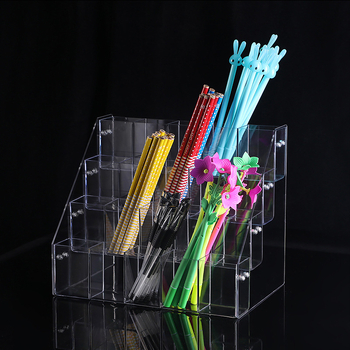 Държач за химикалки от органично стъкло, модел 02, конфигурации 4-решетки / 8-решетки / 12-решетки