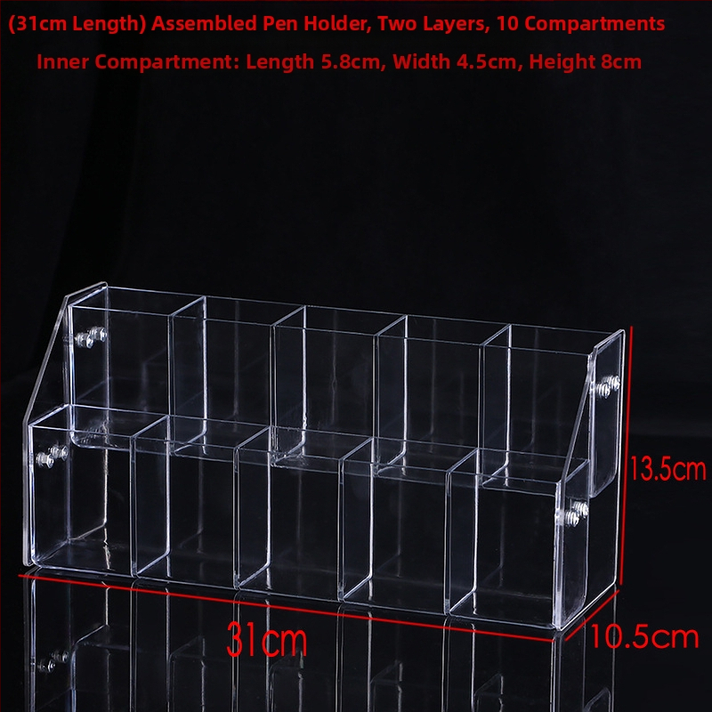 Držiak na pero z organického skla, model 02, konfigurácie 4 priehradky / 8 priehradok / 12 priehradok