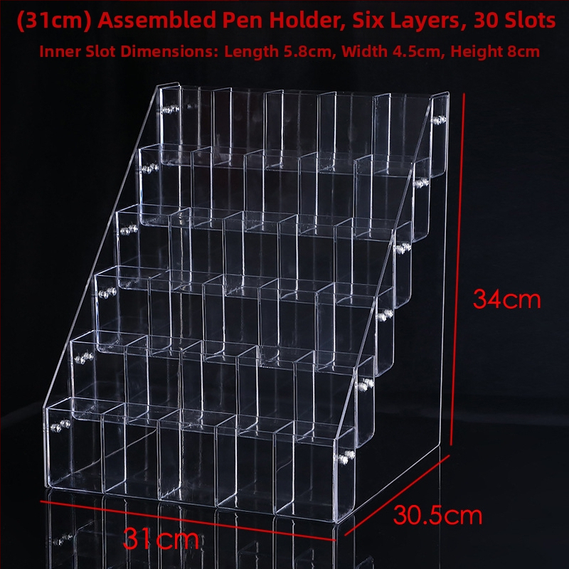 Držiak na pero z organického skla, model 02, konfigurácie 4 priehradky / 8 priehradok / 12 priehradok