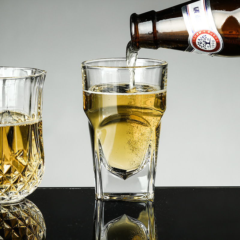Pivska čaša s osmerokutnim dizajnom, staklo, kapacitet 201–300 ml, pakiranje u setu, tisklogotipa dostupno