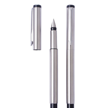 Fém toll, modell 382, lézergravírozott logó, push-pull tintatöltő rendszer, fém hegye