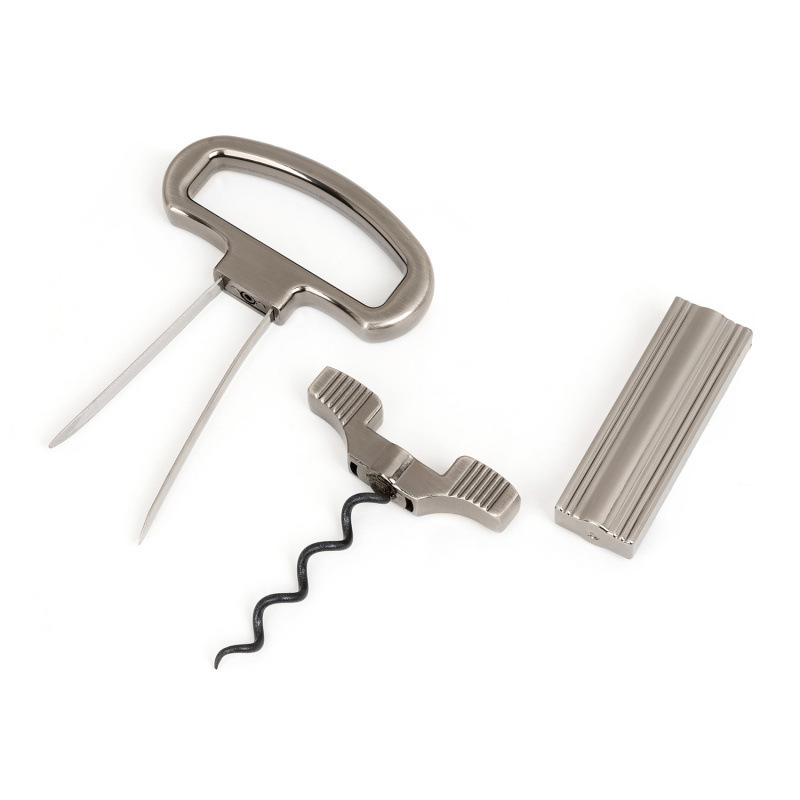 Ανοικτήρας κρασιού - φορητός με ατσάλινη βελόνα για φελλούς, βιντάζ στυλ, μονή συσκευασία