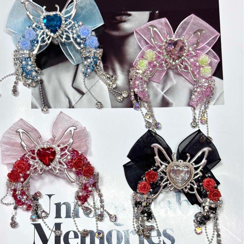 DIY gyöngy toll kiegészítők masnival és bojtokkal, holdlyukas medál, koreai stílus, kézzel készített, műanyag