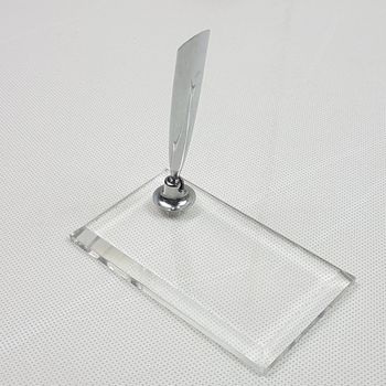 Акрилен въртящ се държач за писалка с кристална основа, европейски ретро стил за перо за мастило