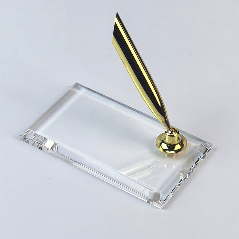 Акрилен въртящ се държач за писалка с кристална основа, европейски ретро стил за перо за мастило