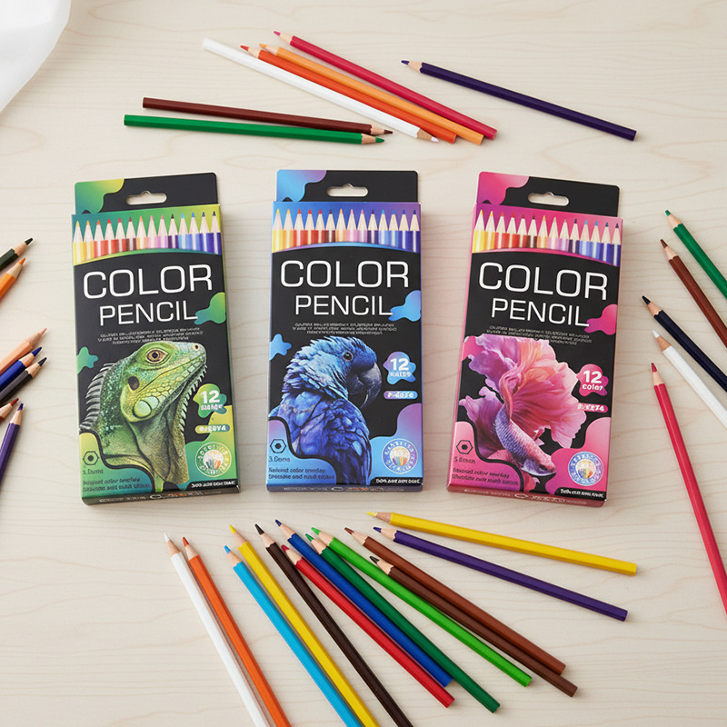 Fa hexagonális testű színes ceruza készlet, HB grafitkeménység, márka Superior Lead, termékkódja P-2605, GB Nemzeti Szabvány