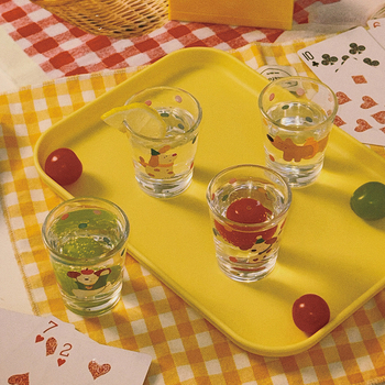 Set čaša za soju, 4 komada, staklo, kapacitet 1–100 ml, sladak stil, mogućnost tiska logotipa