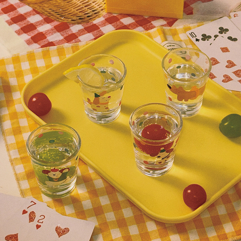 Set čaša za soju, 4 komada, staklo, kapacitet 1–100 ml, sladak stil, mogućnost tiska logotipa