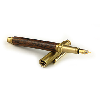 Félfém kalligráfia toll fa tokban, fém tollheggyel, rotációs tintaellátó rendszerrel, modell SY-453, márka Biaofengtang