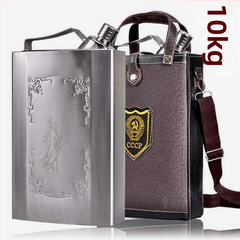 Prenosná fľaša z nehrdzavejúcej ocele 316, retro štýl, kapacita 3/5/7 jin, možnosť tlače loga