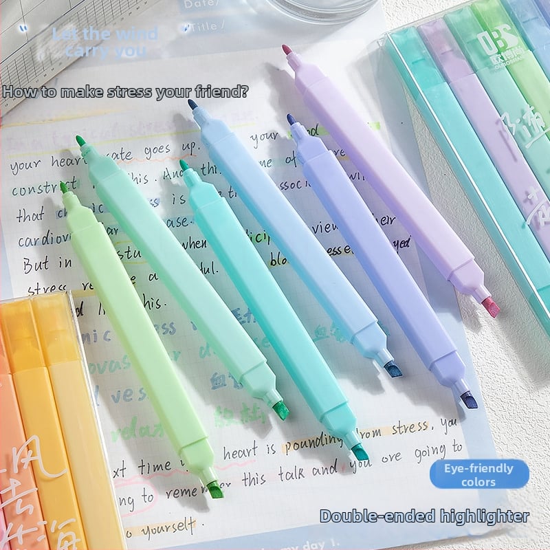 Kétfejű kiemelő toll, puha heg, műanyag ház, ferde fej, nem törölhető