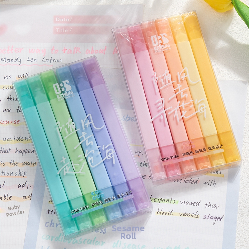 Kétfejű kiemelő toll, puha heg, műanyag ház, ferde fej, nem törölhető