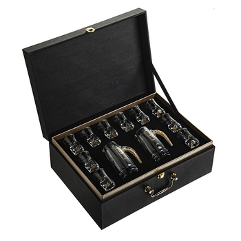 Hausvan kristály spirit pohár készlet adagolóval, könnyed luxus ajándékdobozzal, 10+ darab