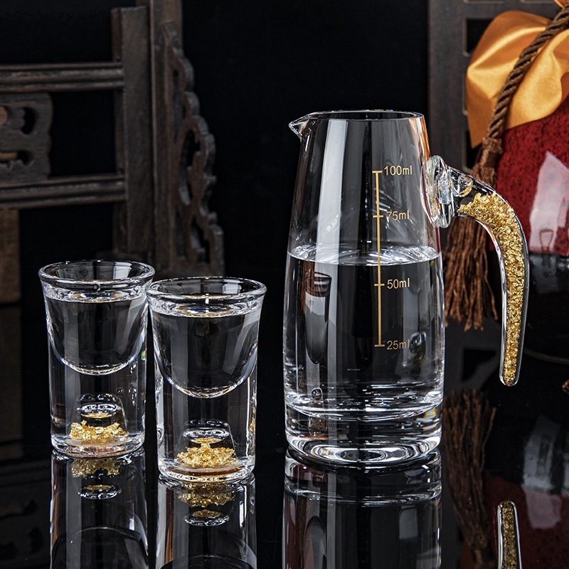 Hausvan kristály spirit pohár készlet adagolóval, könnyed luxus ajándékdobozzal, 10+ darab