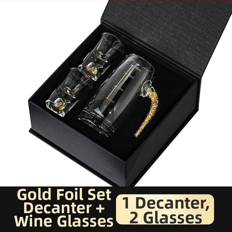 Hausvan kristály spirit pohár készlet adagolóval, könnyed luxus ajándékdobozzal, 10+ darab