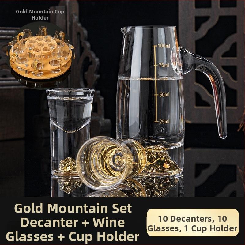 Hausvan kristály spirit pohár készlet adagolóval, könnyed luxus ajándékdobozzal, 10+ darab