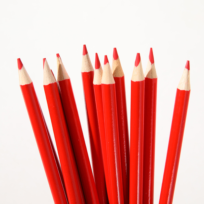 Drveni građevinski olovak za označavanje s dvobojnim grafitom, šesterokutno tijelo, PVC pakiranje