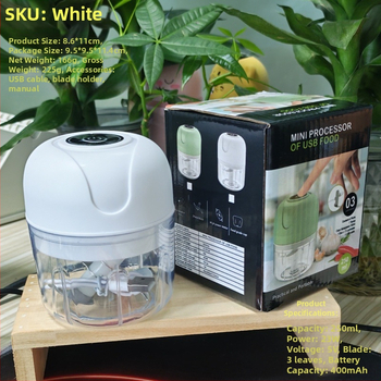 Bezdrôtový mini krájač na cesnak s 3 čepeľami, 3 rýchlosti, kapacita <1 L, až 10 000 rpm, ≤36 V