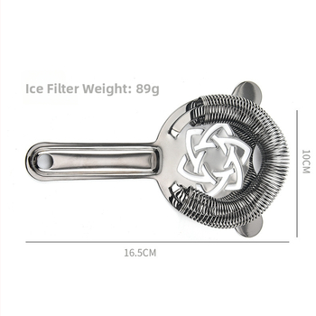 Filter na ľad z nerezu pre koktaily – profesionálny barový filter s sieťkou na miešanie