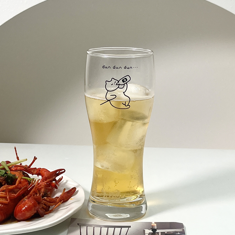 Sörös pohár, üveg, 301–400 ml, friss és aranyos stílus