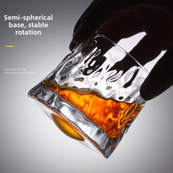 Whiskey pohár, üvegből, minimalista és kreatív stílus, 301–400 ml kapacitás, nyomtatott logó, karton doboz csomagolás