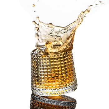 Whiskey pohár, üvegből, minimalista és kreatív stílus, 301–400 ml kapacitás, nyomtatott logó, karton doboz csomagolás