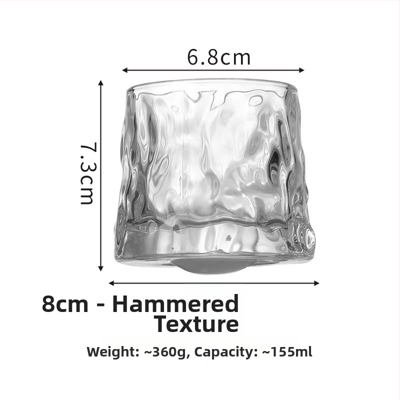 Whiskey pohár, üvegből, minimalista és kreatív stílus, 301–400 ml kapacitás, nyomtatott logó, karton doboz csomagolás